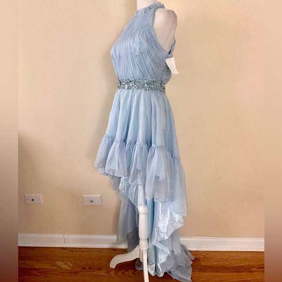 MAC DUGGAL HALTER NECK HIGH LOW FLOWY GOWN - Picture 5 of 10